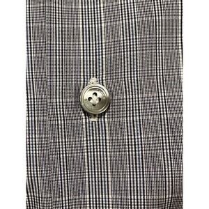 Lanvin Mens Shirt Button Black Prince‎ Wales SLIM EU 38 15 S M ITALY